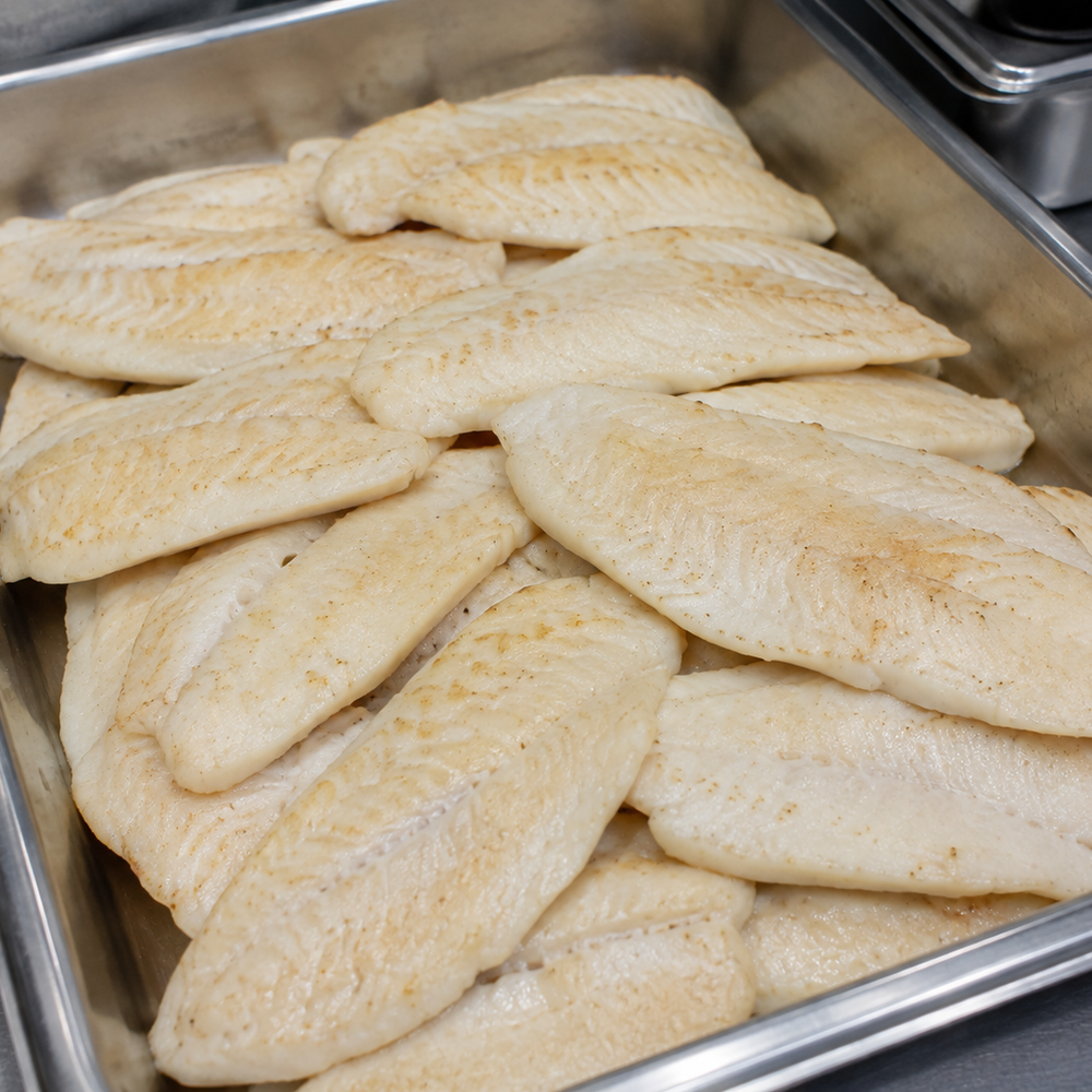Bulk seared white fish fillets