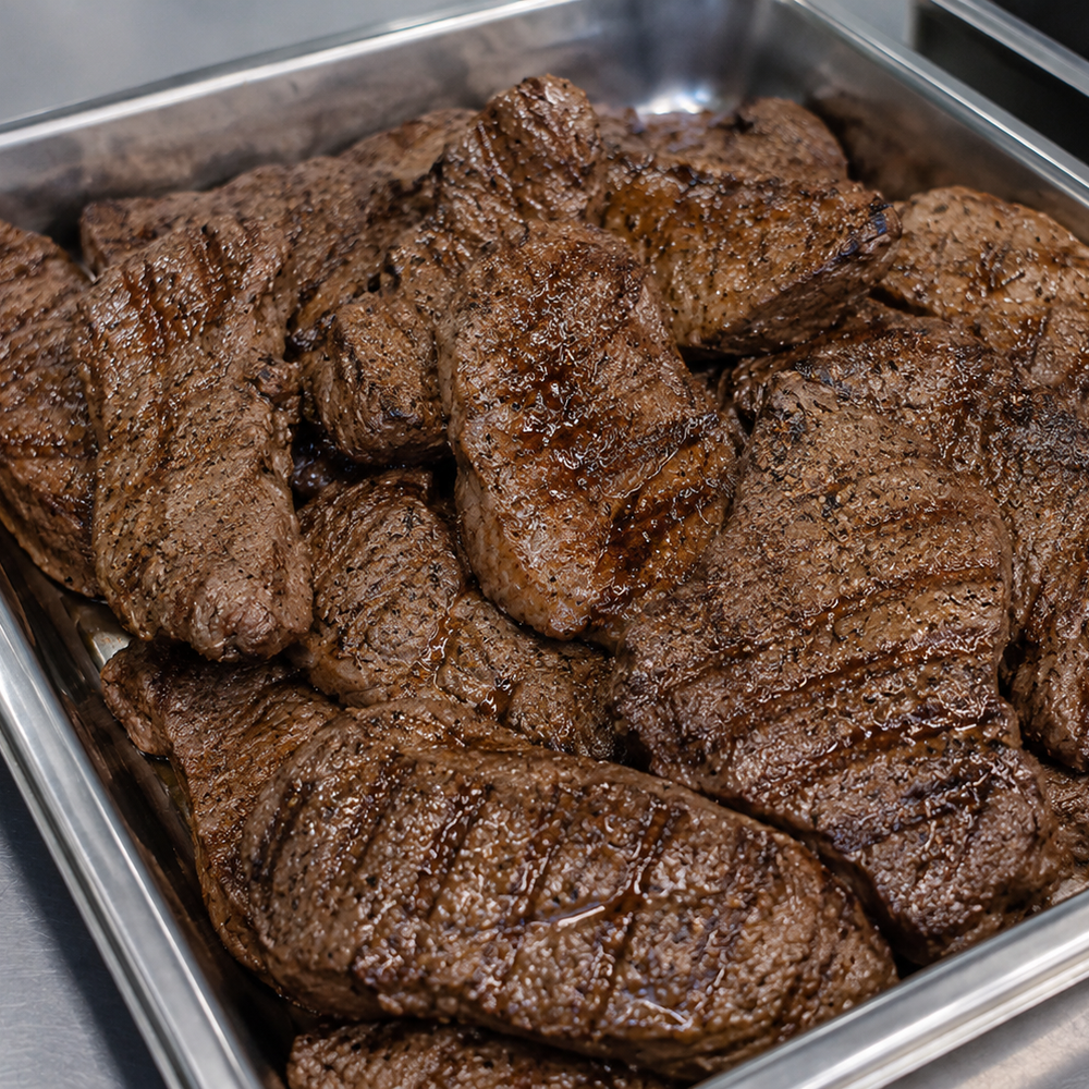 Bulk grilled seasoned steak