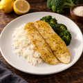 Lemon Pepper Fish with ingredients in the background